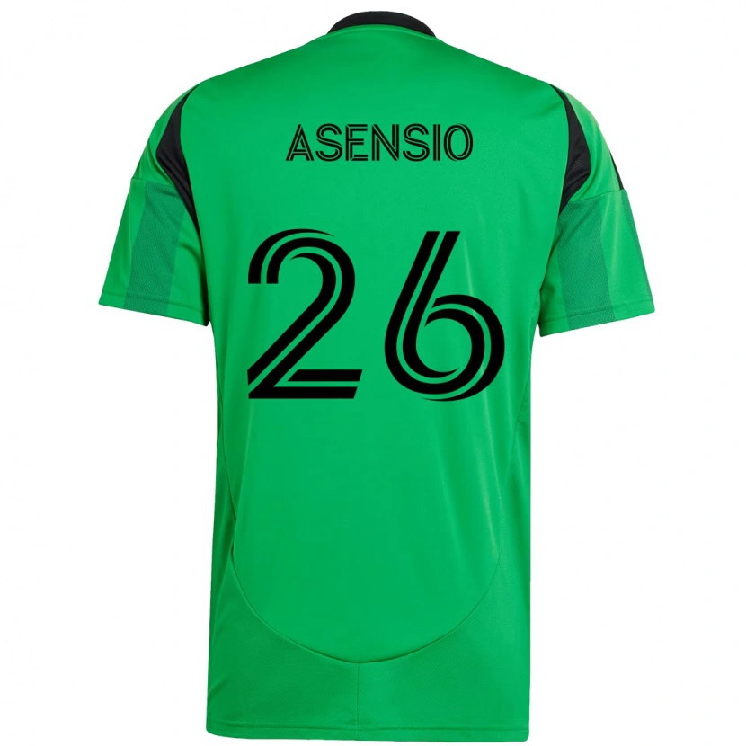 Danxen Mulher Camisola Charlie Asensio #26 Verde Preto Principal 2025/26 Camisa
