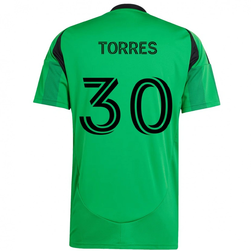 Danxen Mulher Camisola Ervin Torres #30 Verde Preto Principal 2025/26 Camisa