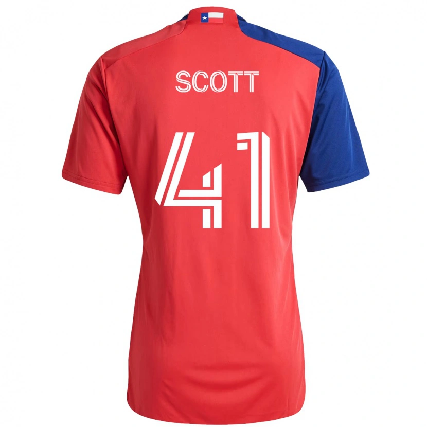 Danxen Mulher Camisola Tarik Scott #41 Vermelho Azul Marinho Principal 2025/26 Camisa