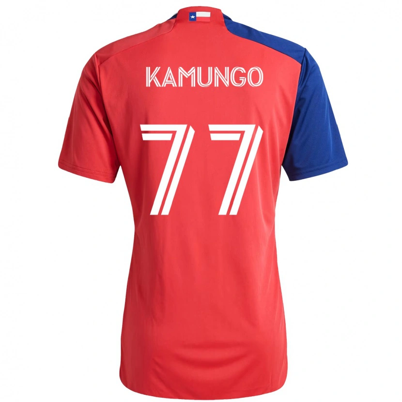 Danxen Mulher Camisola Bernard Kamungo #77 Vermelho Azul Marinho Principal 2025/26 Camisa