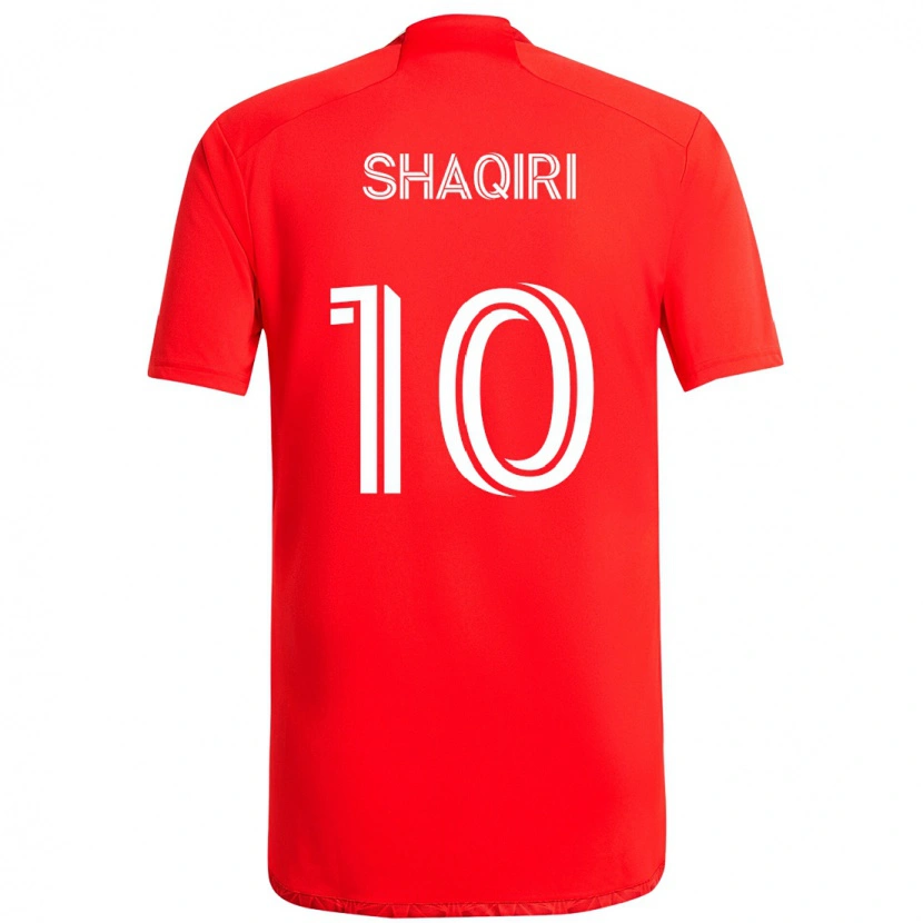 Danxen Mulher Camisola Xherdan Shaqiri #10 Vermelho Branco Principal 2025/26 Camisa