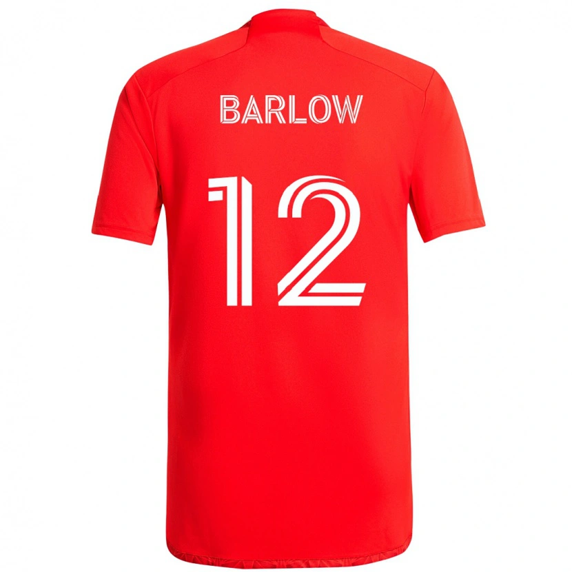Danxen Mulher Camisola Tom Barlow #12 Vermelho Branco Principal 2025/26 Camisa