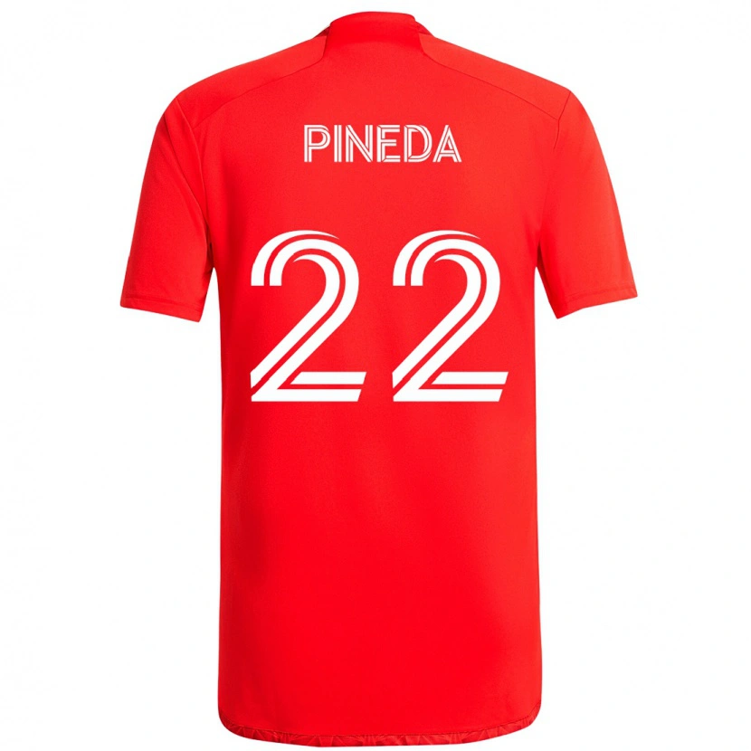 Danxen Mulher Camisola Mauricio Pineda #22 Vermelho Branco Principal 2025/26 Camisa