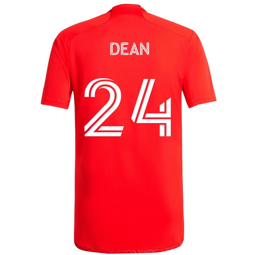 Danxen Mulher Camisola Jonathan Dean #24 Vermelho Branco Principal 2025/26 Camisa