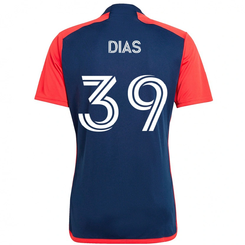 Danxen Mulher Camisola Marcos Dias #39 Azul Vermelho Principal 2025/26 Camisa