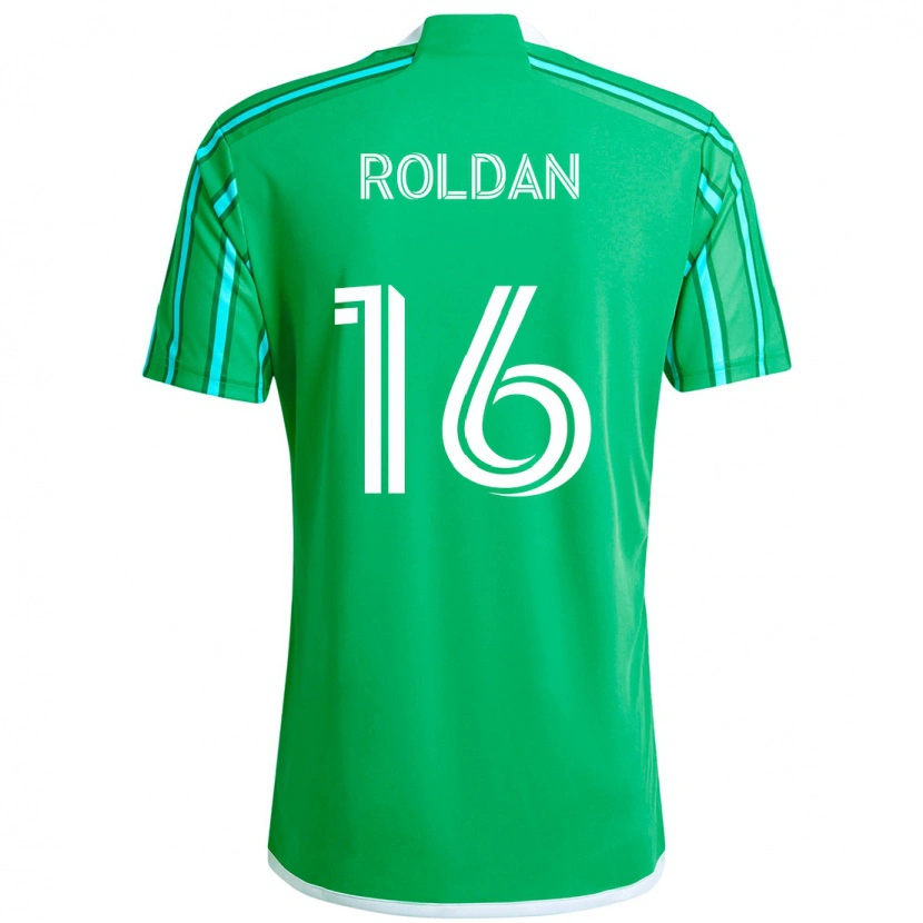 Danxen Mulher Camisola Álex Roldán #16 Verde Branco Principal 2025/26 Camisa