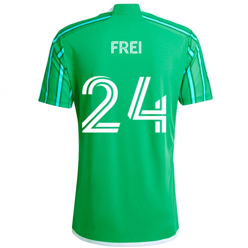 Danxen Mulher Camisola Stefan Frei #24 Verde Branco Principal 2025/26 Camisa