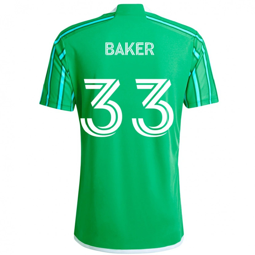 Danxen Mulher Camisola Cody Baker #33 Verde Branco Principal 2025/26 Camisa