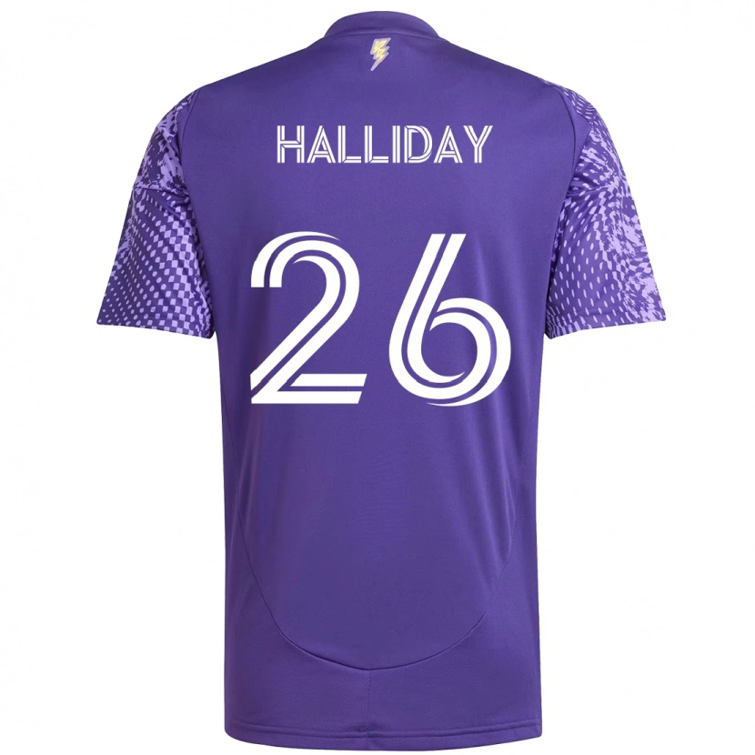 Danxen Mulher Camisola Michael Halliday #26 Roxo Branco Principal 2025/26 Camisa