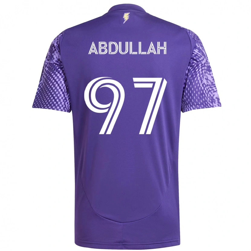 Danxen Mulher Camisola Majed Abdullah #97 Roxo Branco Principal 2025/26 Camisa