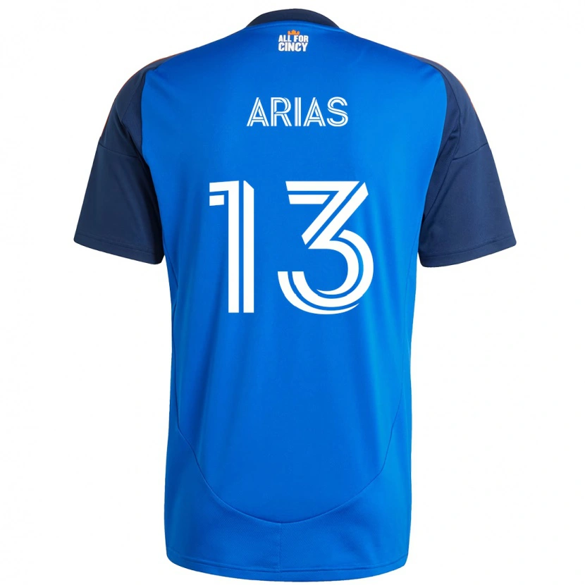 Danxen Mulher Camisola Santiago Arias #13 Azul Escuro Laranja Principal 2025/26 Camisa