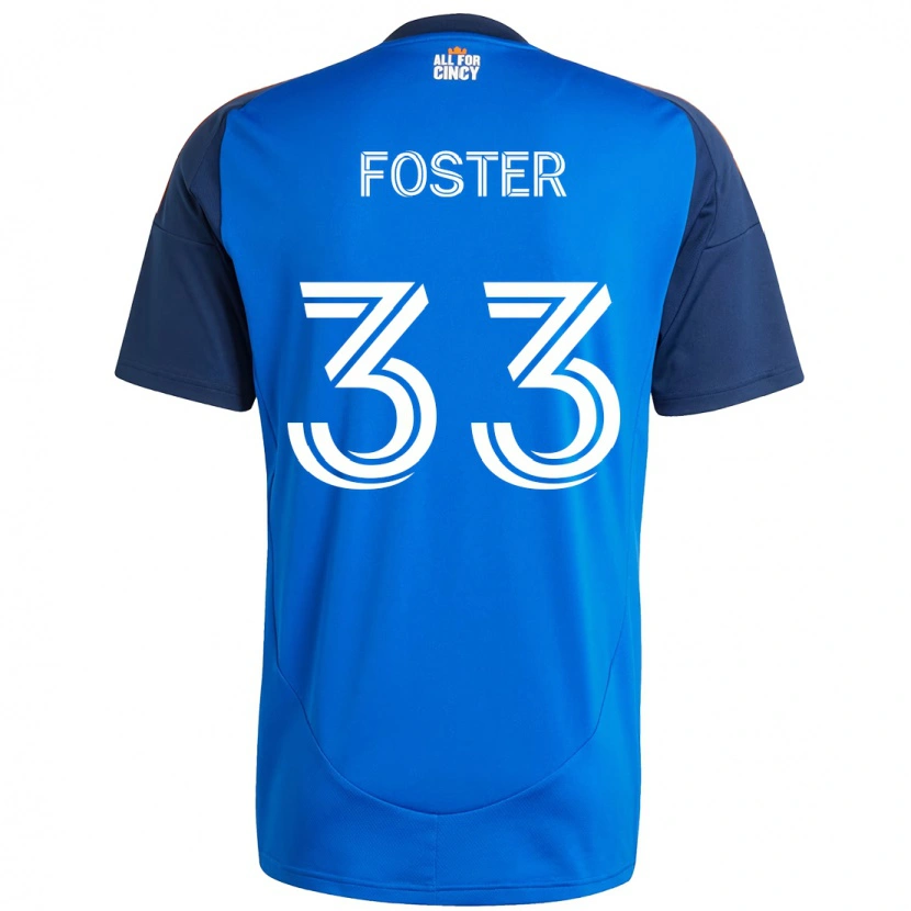 Danxen Mulher Camisola Isaiah Foster #33 Azul Escuro Laranja Principal 2025/26 Camisa
