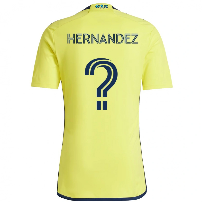 Danxen Mulher Camisola Jonathan Hernández #0 Amarelo Azul Marinho Principal 2025/26 Camisa