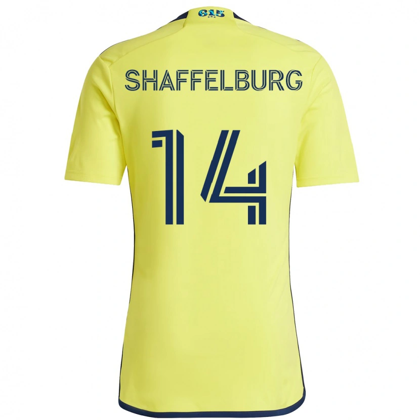 Danxen Mulher Camisola Jacob Shaffelburg #14 Amarelo Azul Marinho Principal 2025/26 Camisa