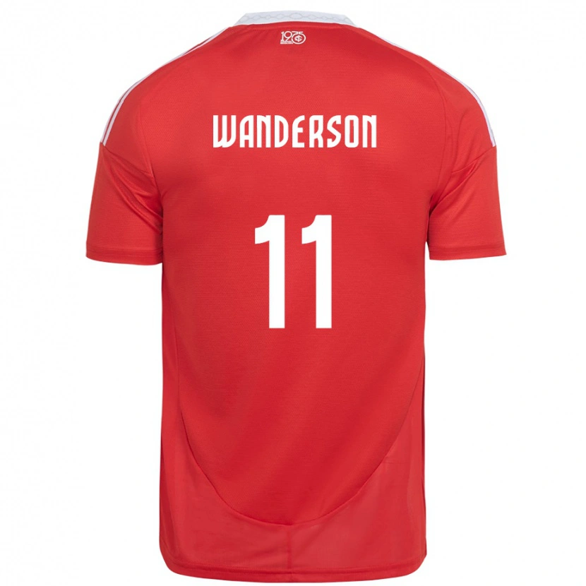 Danxen Mulher Camisola Wanderson #11 Vermelho Branco Principal 2025/26 Camisa