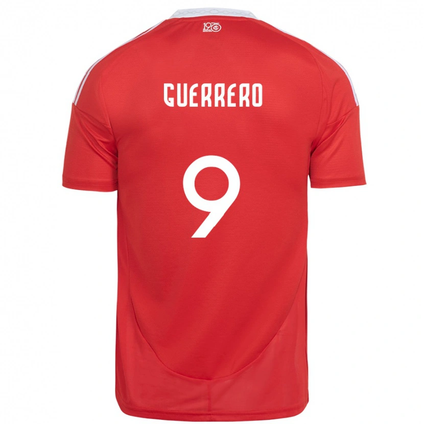 Danxen Mulher Camisola Paolo Guerrero #9 Vermelho Branco Principal 2025/26 Camisa