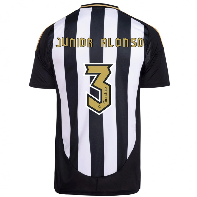 Danxen Mulher Camisola Junior Alonso #3 Branco Preto Principal 2025/26 Camisa