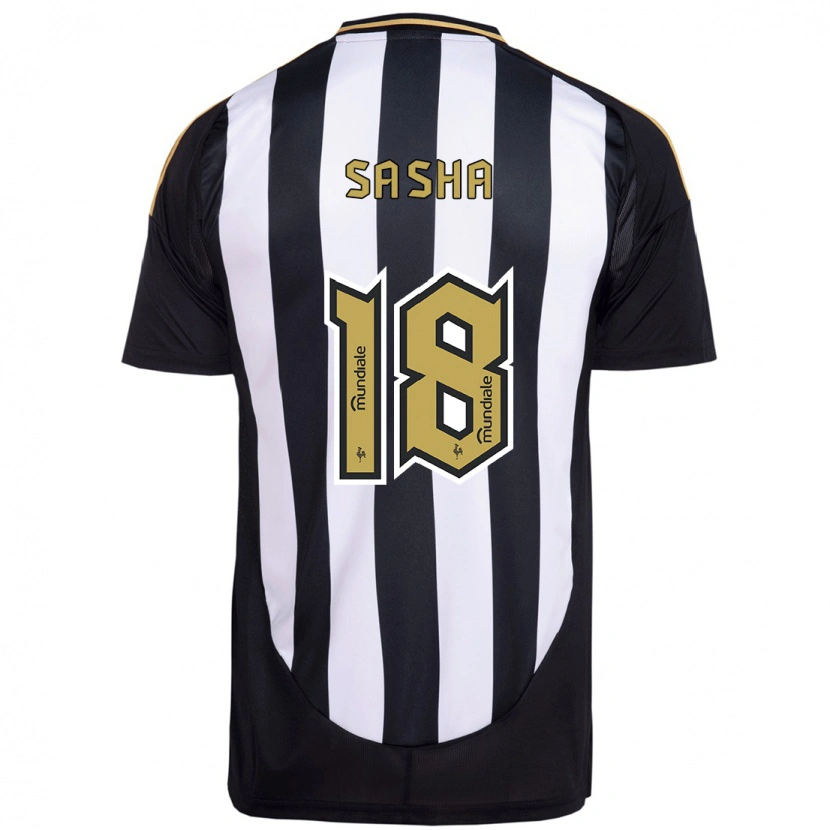 Danxen Mulher Camisola Eduardo Sasha #18 Branco Preto Principal 2025/26 Camisa