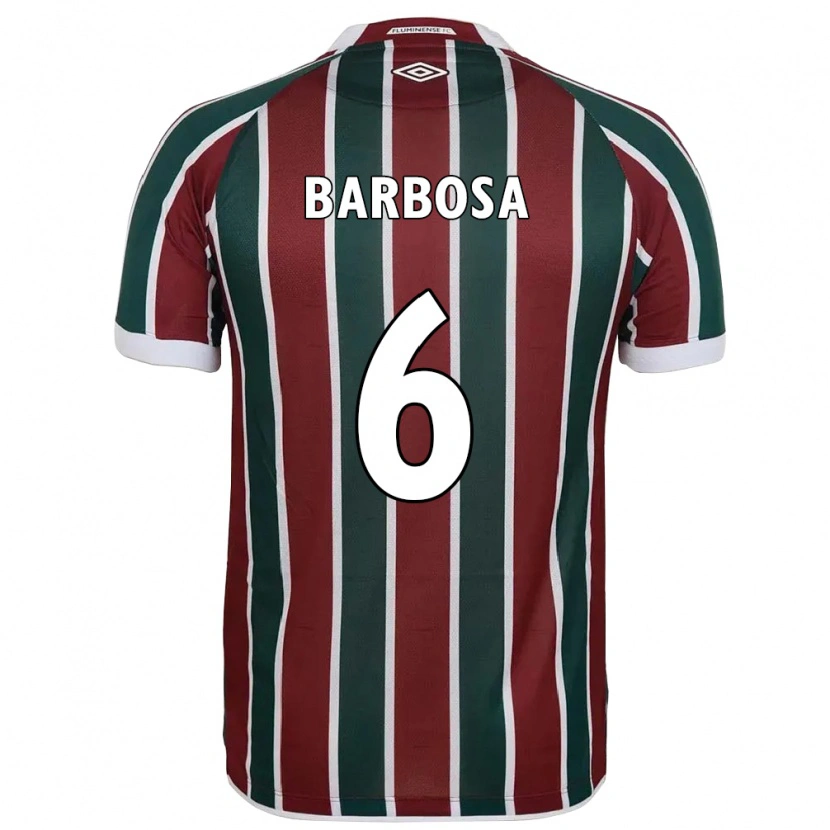 Danxen Mulher Camisola Diogo Barbosa #6 Verde Bordô Branco Principal 2025/26 Camisa