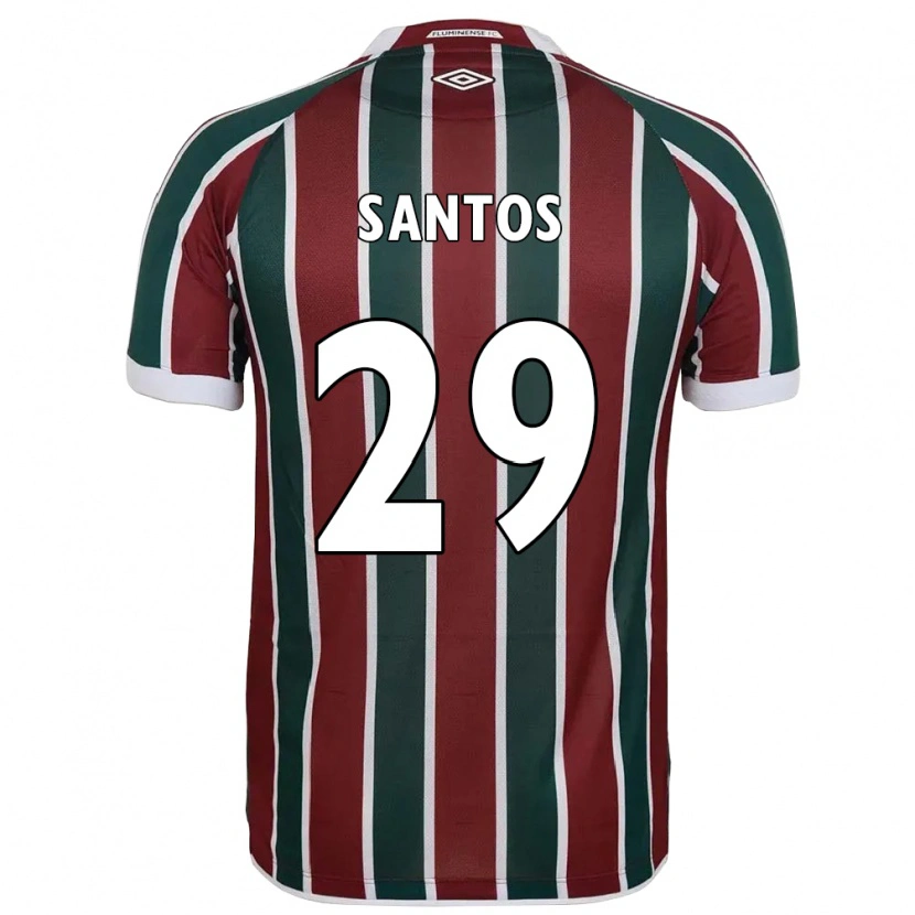 Danxen Mulher Camisola Thiago Santos #29 Verde Bordô Branco Principal 2025/26 Camisa