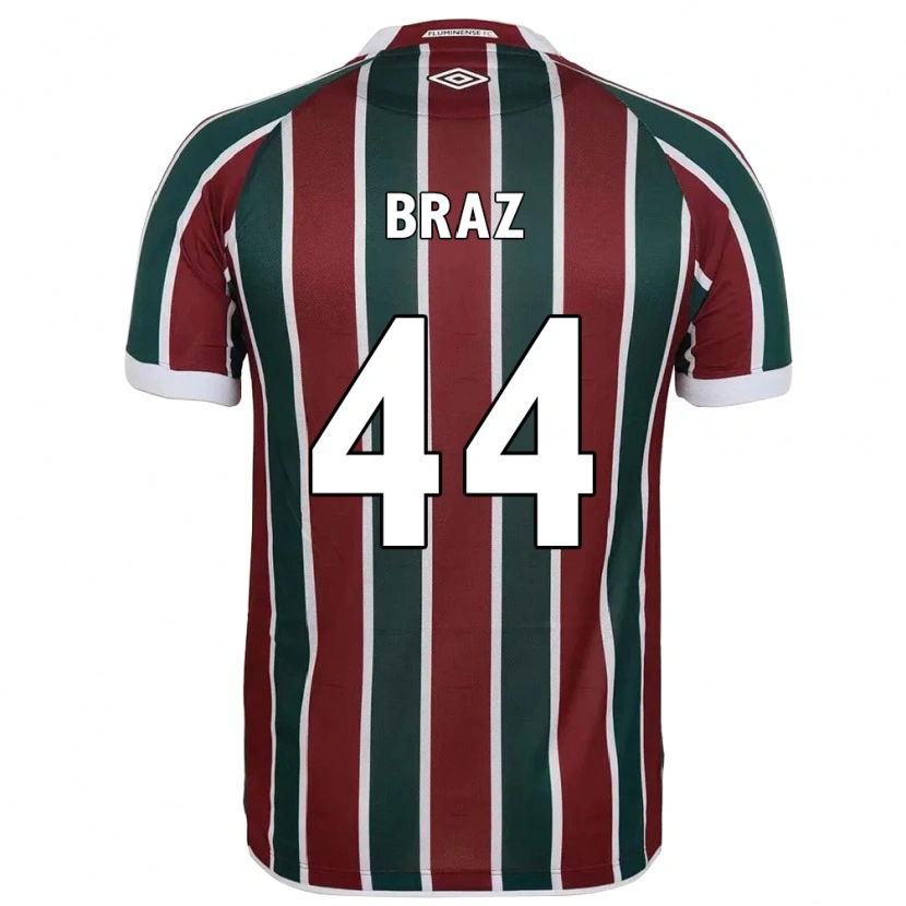 Danxen Mulher Camisola David Braz #44 Verde Bordô Branco Principal 2025/26 Camisa