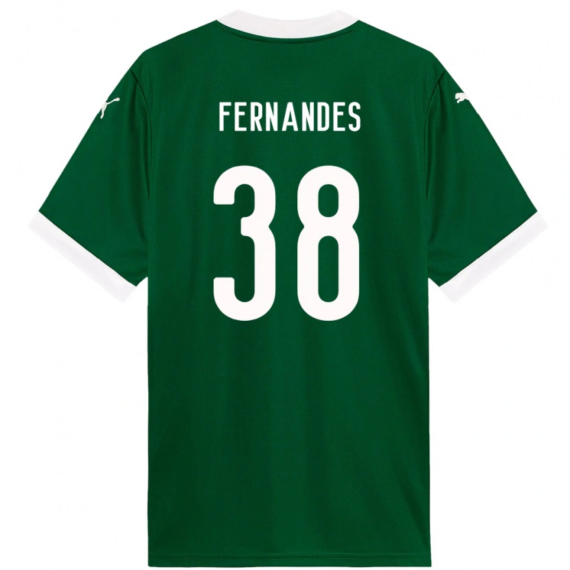 Danxen Mulher Camisola Matheus Fernandes #38 Verde Branco Principal 2025/26 Camisa