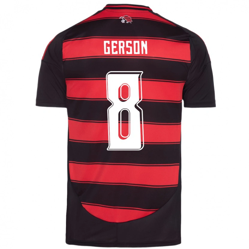 Danxen Mulher Camisola Gerson #8 Vermelho Preto Principal 2025/26 Camisa