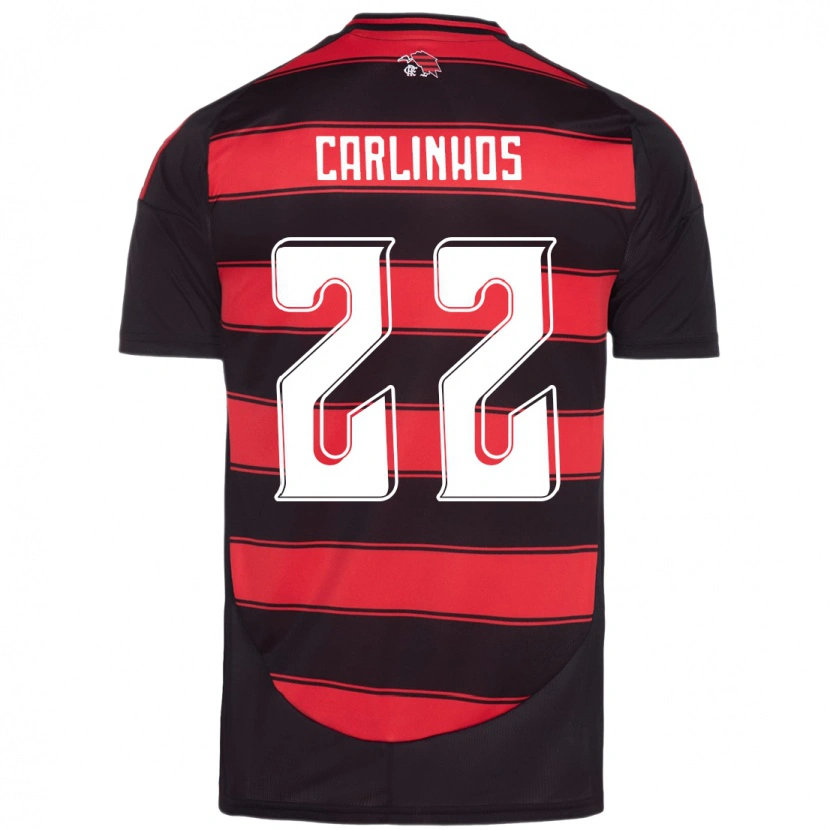 Danxen Mulher Camisola Carlinhos #22 Vermelho Preto Principal 2025/26 Camisa