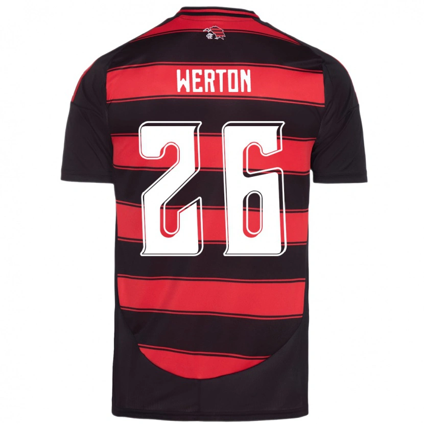 Danxen Mulher Camisola Werton #26 Vermelho Preto Principal 2025/26 Camisa