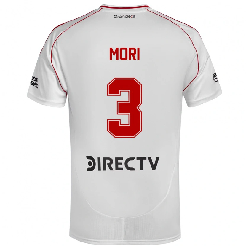 Danxen Mulher Camisola Ramiro Funes Mori #3 Branco Vermelho Principal 2025/26 Camisa