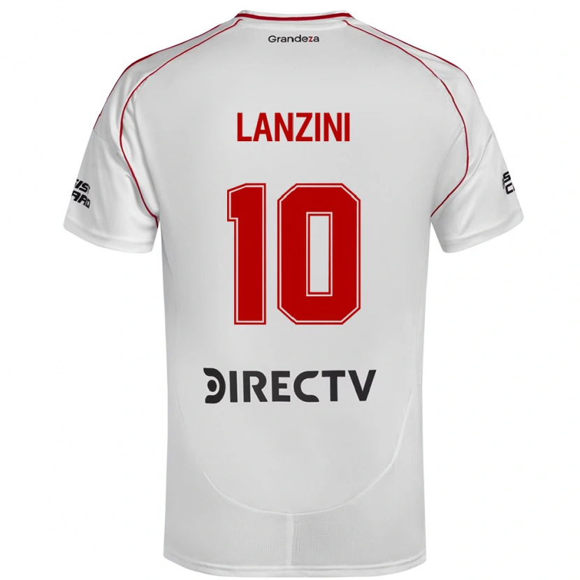 Danxen Mulher Camisola Manuel Lanzini #10 Branco Vermelho Principal 2025/26 Camisa