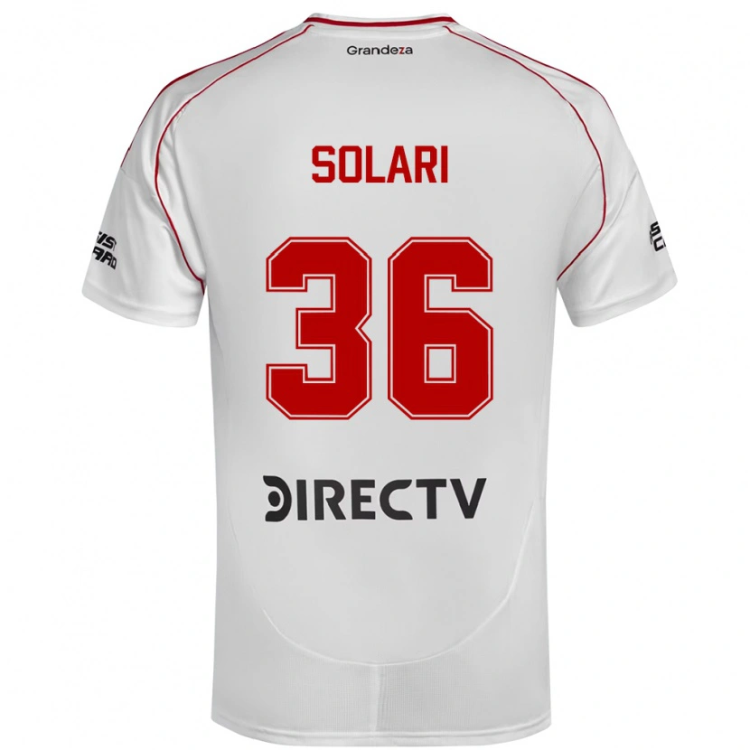 Danxen Mulher Camisola Pablo Solari #36 Branco Vermelho Principal 2025/26 Camisa