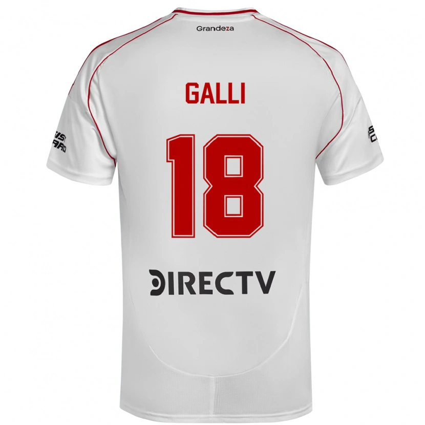 Danxen Mulher Camisola Ludmila Galli #18 Branco Vermelho Principal 2025/26 Camisa