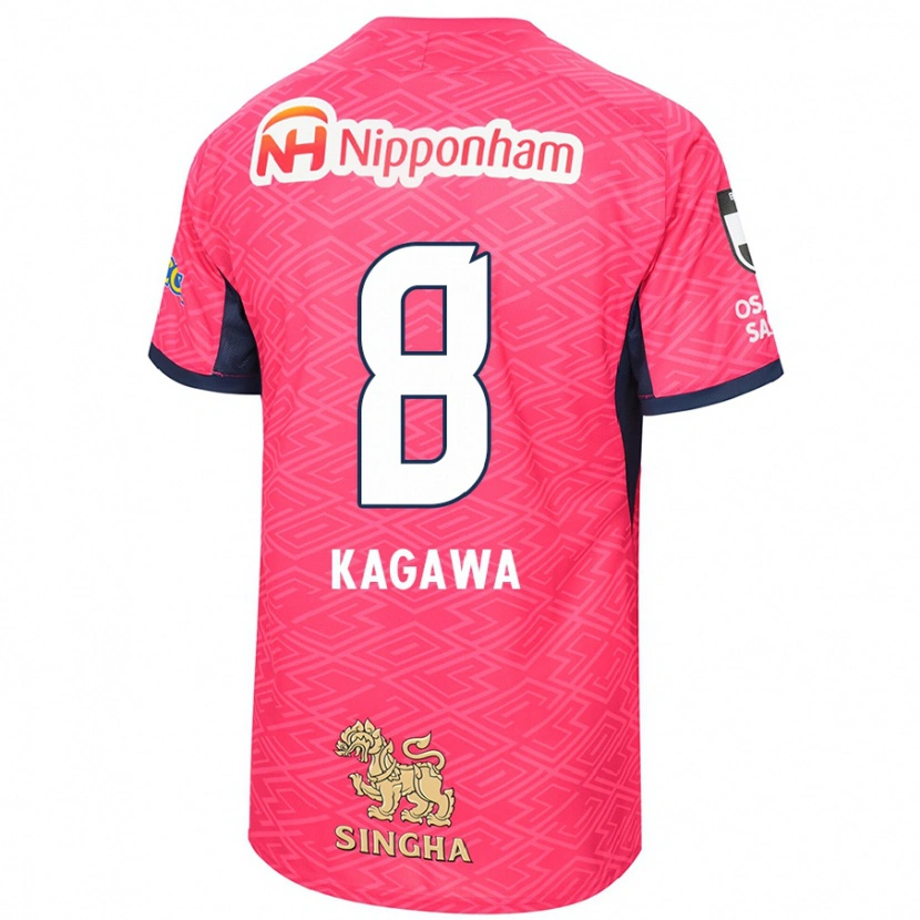 Danxen Mulher Camisola Shinji Kagawa #8 Rosa Sakura Branco Principal 2025/26 Camisa