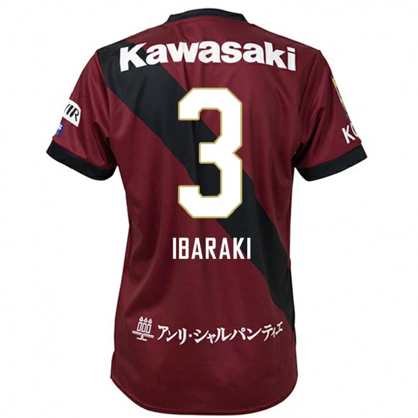 Danxen Mulher Camisola Riku Ibaraki #3 Bordô Preto Principal 2025/26 Camisa