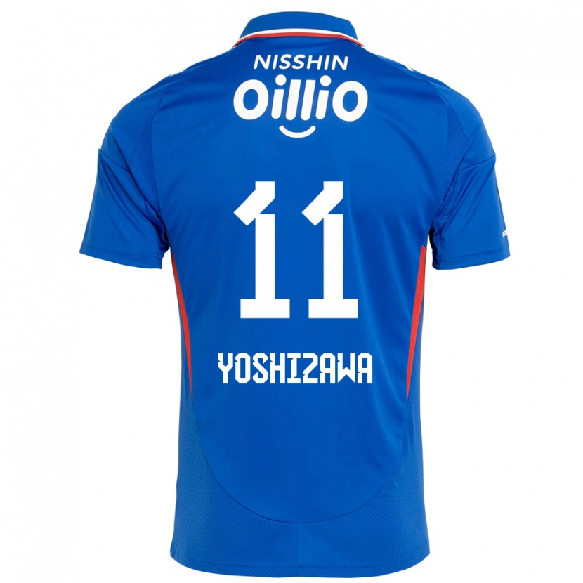 Danxen Mulher Camisola Mirai Yoshizawa #11 Azul Royal Branco Principal 2025/26 Camisa