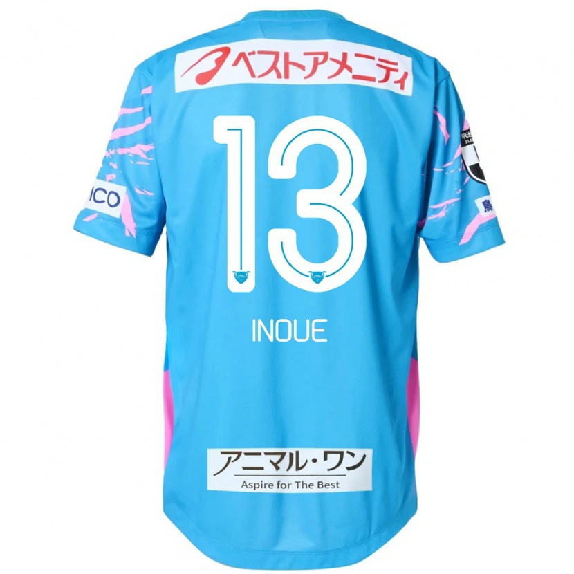 Danxen Mulher Camisola Taisei Inoue #13 Azul Rosa Principal 2025/26 Camisa