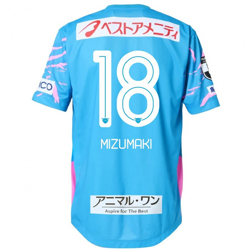 Danxen Mulher Camisola Tokito Mizumaki #18 Azul Rosa Principal 2025/26 Camisa