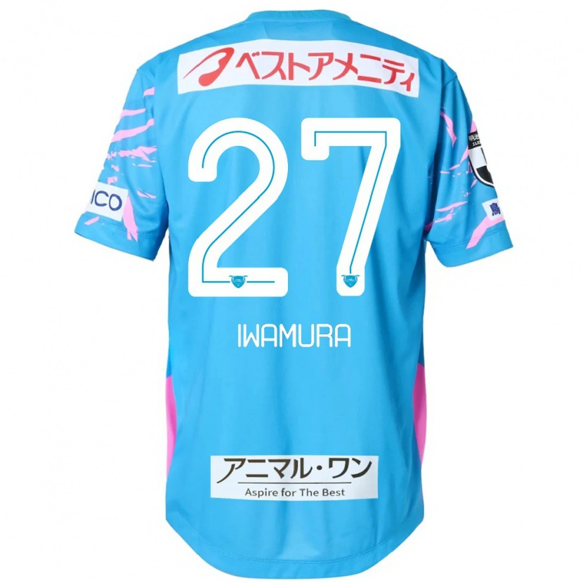 Danxen Mulher Camisola Junnosuke Iwamura #27 Azul Rosa Principal 2025/26 Camisa