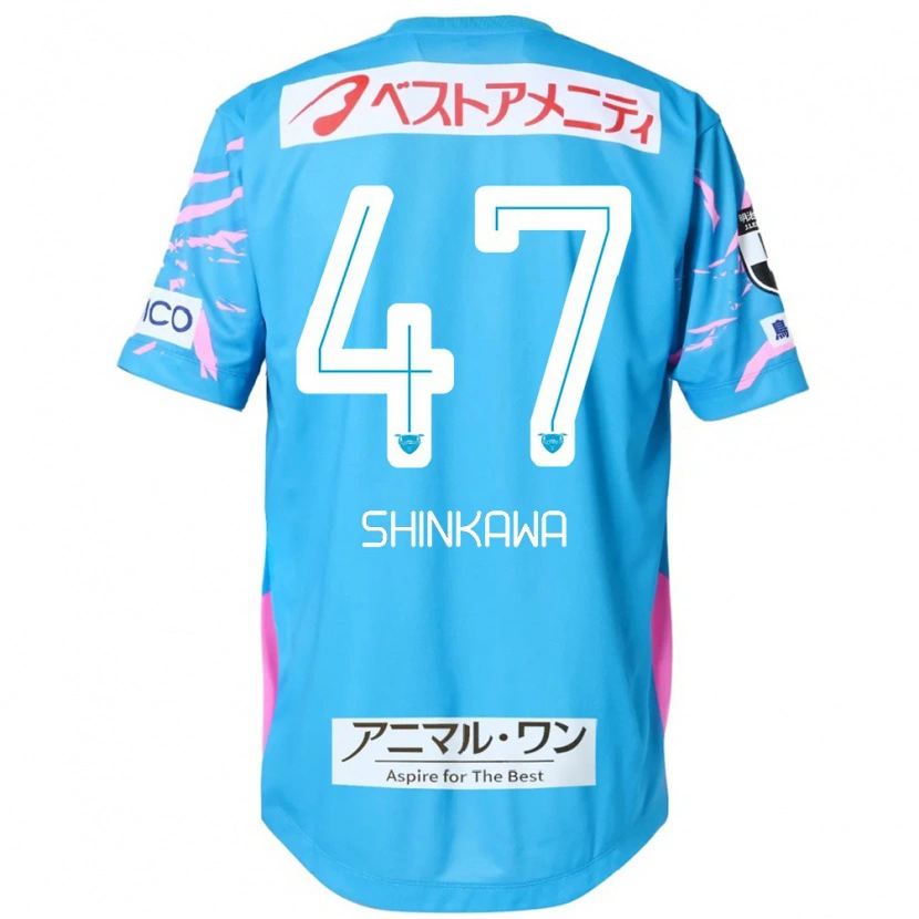 Danxen Mulher Camisola Shion Shinkawa #47 Azul Rosa Principal 2025/26 Camisa