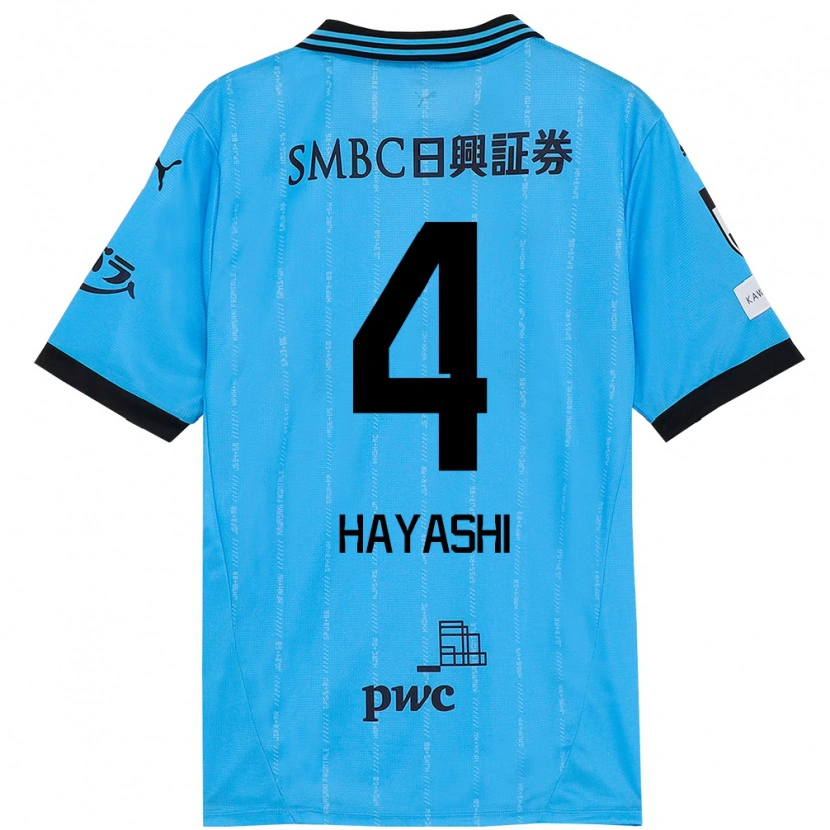 Danxen Mulher Camisola Shunsuke Hayashi #4 Azul Celeste Preto Principal 2025/26 Camisa