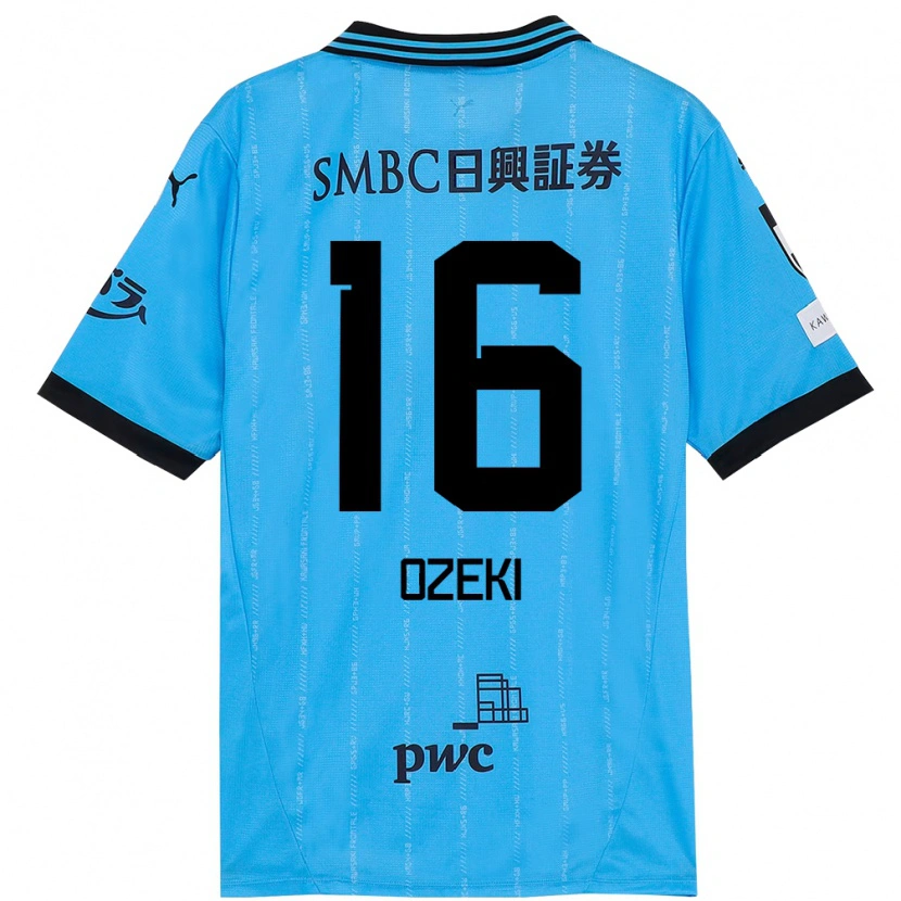 Danxen Mulher Camisola Yuto Ozeki #16 Azul Celeste Preto Principal 2025/26 Camisa