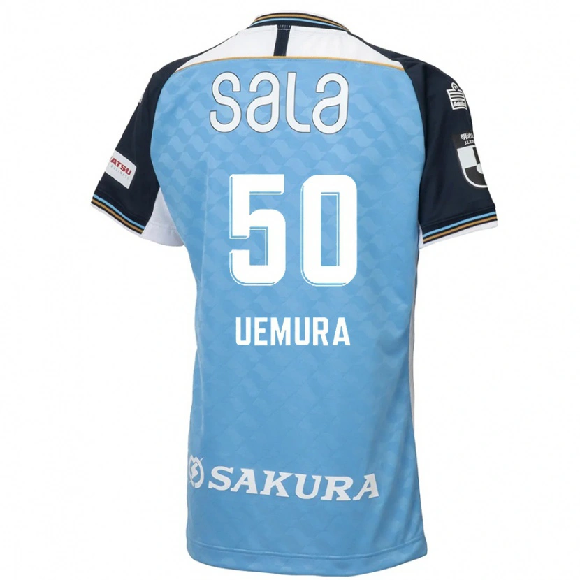 Danxen Mulher Camisola Hiroto Uemura #50 Azul Celeste Preto Principal 2025/26 Camisa