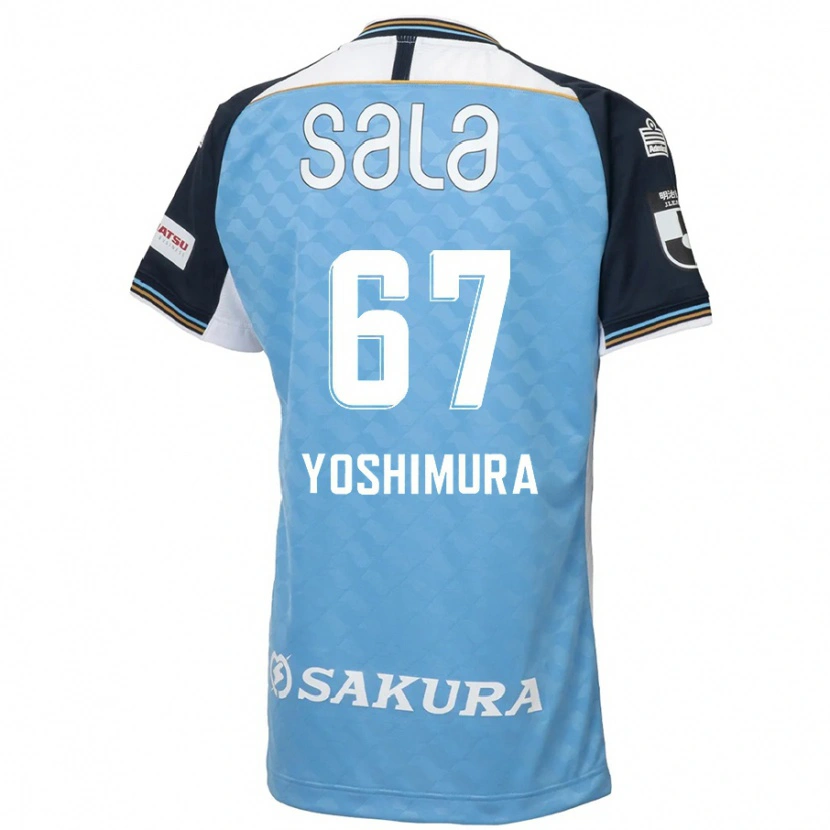 Danxen Mulher Camisola Ryusei Yoshimura #67 Azul Celeste Preto Principal 2025/26 Camisa