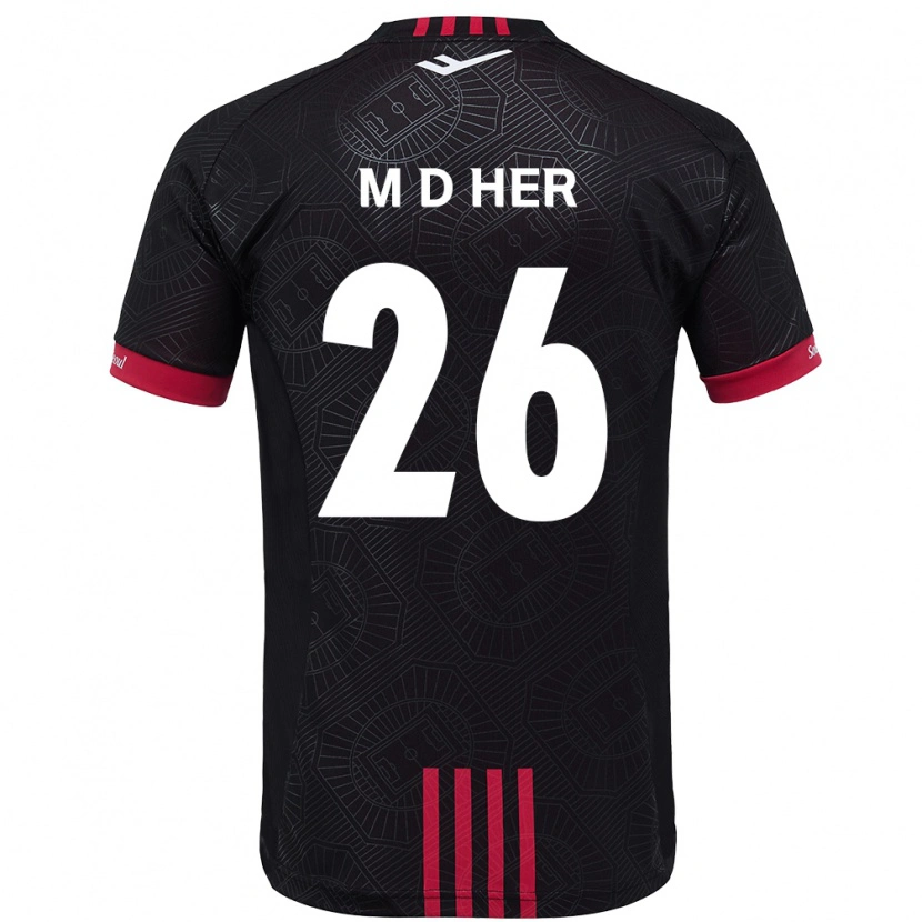 Danxen Mulher Camisola Dong-Min Her #26 Preto Vermelho Principal 2025/26 Camisa