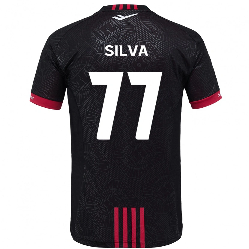 Danxen Mulher Camisola Lucas Silva #77 Preto Vermelho Principal 2025/26 Camisa