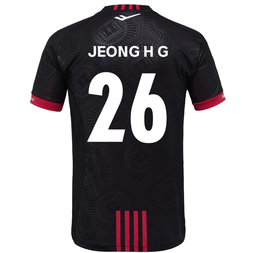 Danxen Mulher Camisola Jeong Hyun-Gyeong #26 Preto Vermelho Principal 2025/26 Camisa