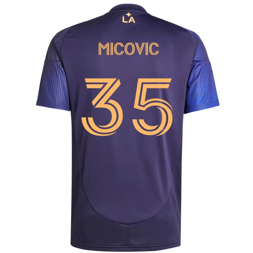 Danxen Mulher Camisola Novak Micovic #35 Roxo Azul Alternativa 2025/26 Camisa