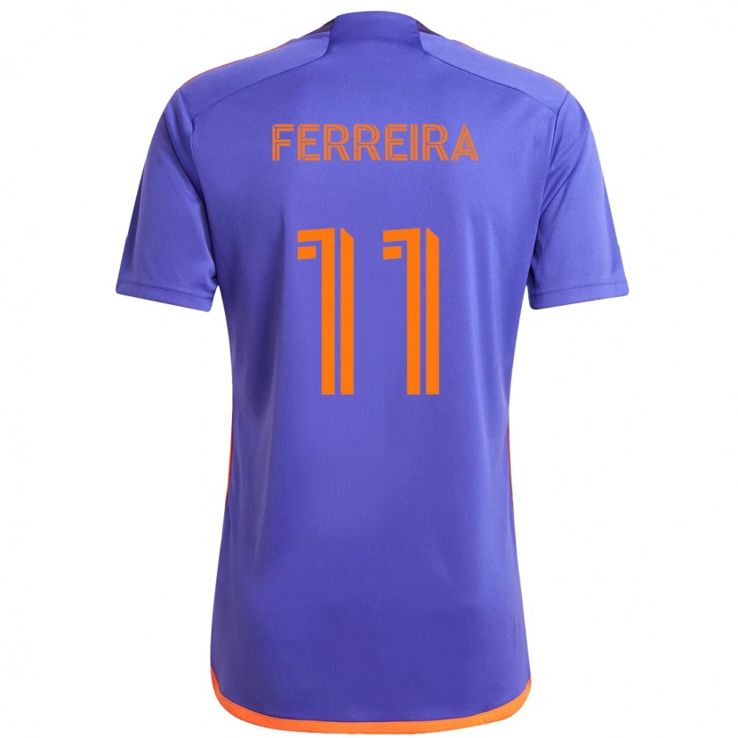 Danxen Mulher Camisola Sebastián Ferreira #11 Roxo Laranja Alternativa 2025/26 Camisa