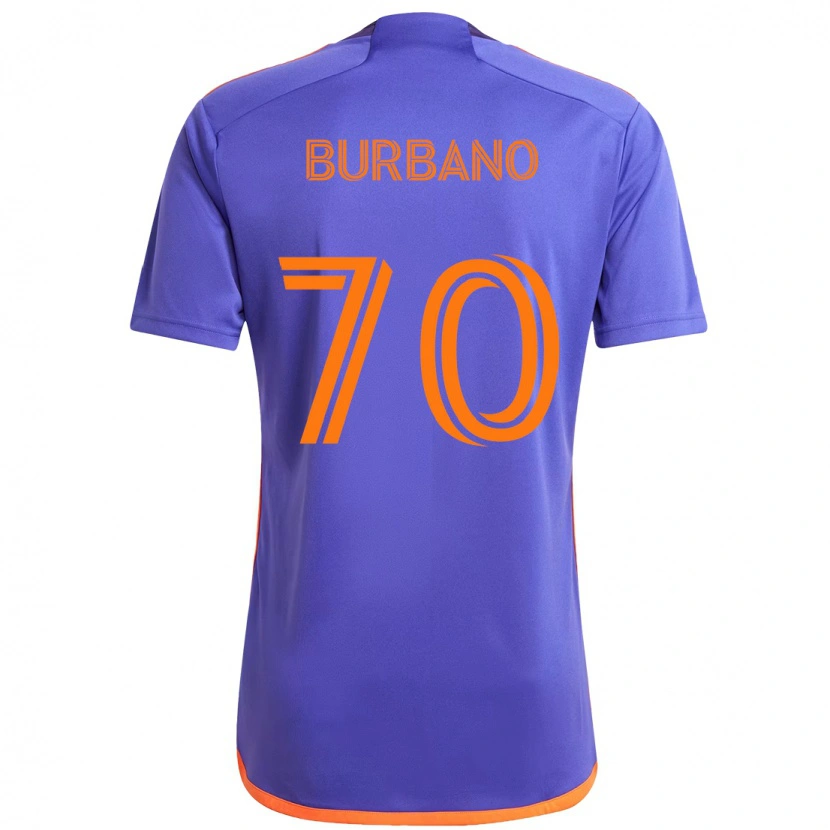 Danxen Mulher Camisola Jordy Burbano #70 Roxo Laranja Alternativa 2025/26 Camisa